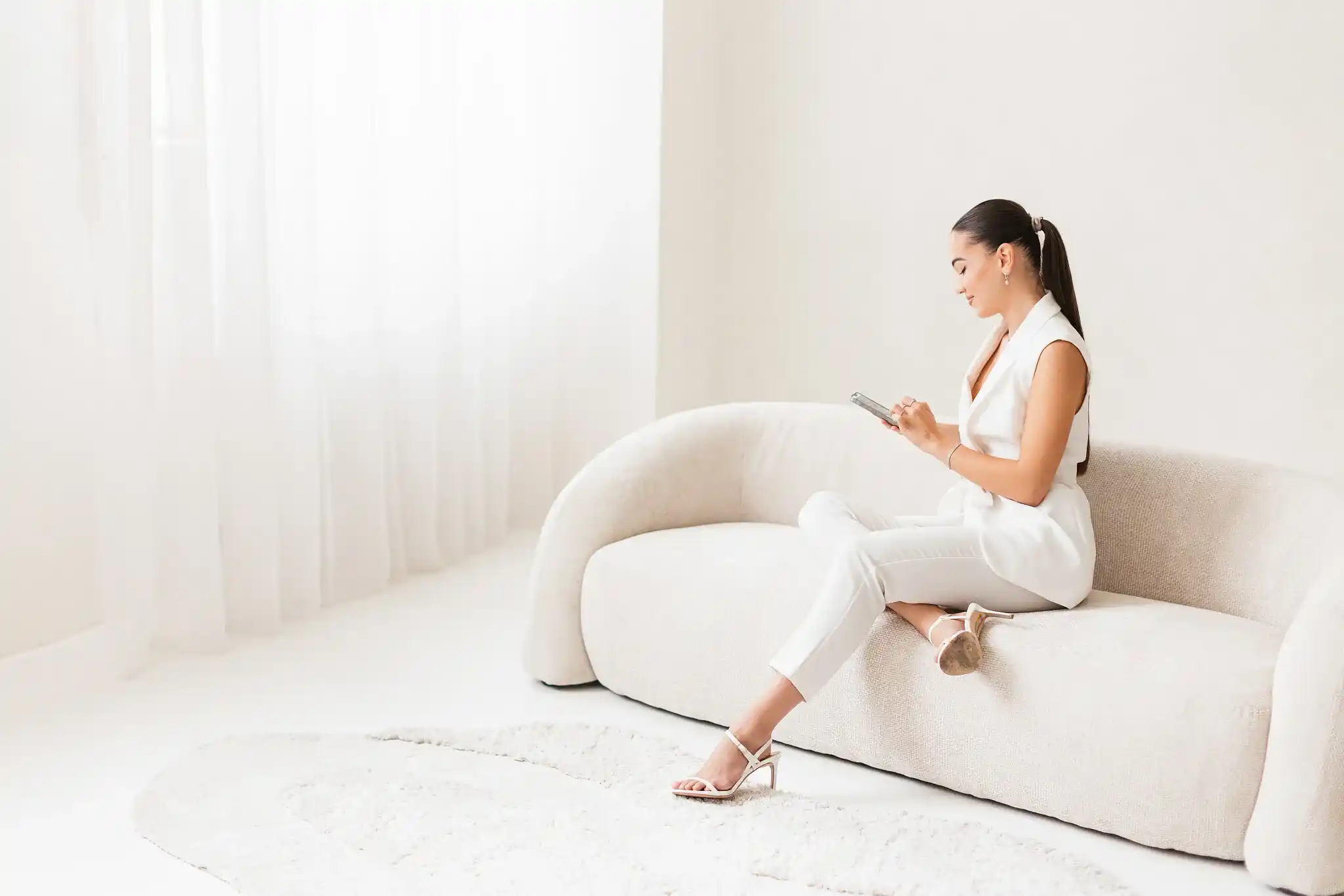 Erika relaxing at home
